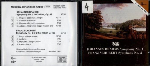 Brahms - Symphony No. 1, Schubert - Symphony No. 2