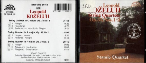 Leopold Koželuh - String quartets Op. 33, Noc. 1-3