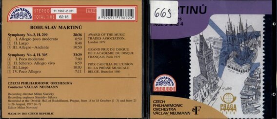 Martinů - Symphony No. 3, Symphony No. 4
