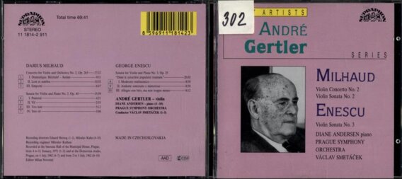 André Gertler series - Milhaud, Enescu