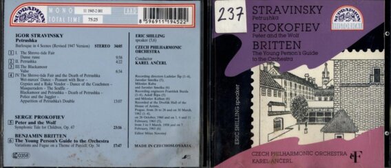 Stravinsky - Petrushka, Prokofiev - Peter and the Wolf, Britten - The young person's guide to the orchestra