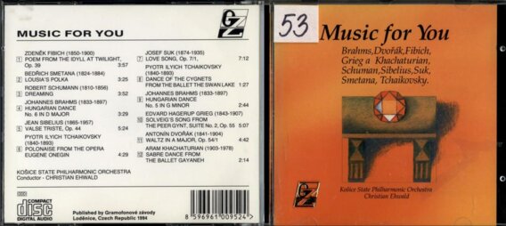 Music for you - Brahms, Dvořák, Fibich, Grieg, Khachaturian, Schumann, Sibelius, Suk, SMetana, Tchaikovsky