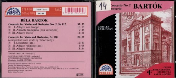 Bartók - Cocnerto No. 2, Concerto for viola and orchestra