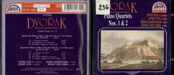 Dvořák Piano quartets Nos. 1 & 2