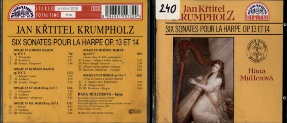 Jan Křtitel Krumpholz - Six sonates pour la harpe op. 13 et 14