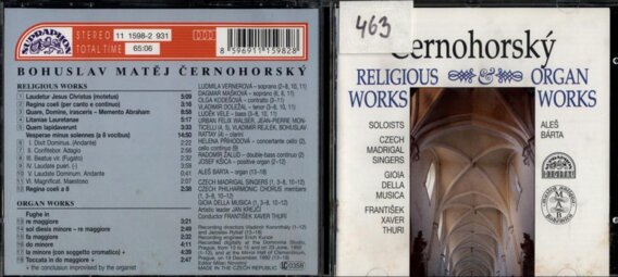 Černohorský - religious works, organ works