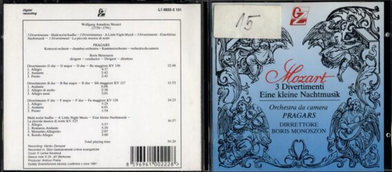 Mozart 3 divertimenti - Enine kleine Nachtmusik