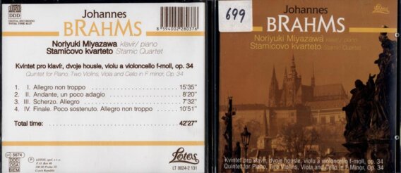 Brahms - Kvintet pro klavír, dvoje housle, violu a violoncello f-moll