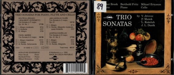 Tri sonatas by V. Jírovec, P. Mašek. L. Koželuh, J. L. Dusík
