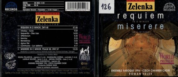 Jan Dismas Zelenka - Requiem, Miserere