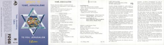 Tobě, Jeruzaléme