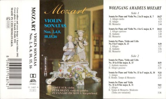 Mozart violin sonatas nos. 2, 4, 8, 10, 15, 16