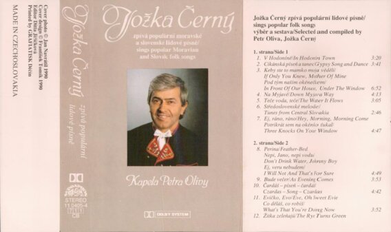 Jožka Černý zpívá populární moravské a slovenské lidové písně
