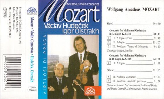 The famous violin concertos Mozart