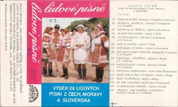 Lidové písně - výběr 28 lidových písní z Čech, Moravy a Slovenska