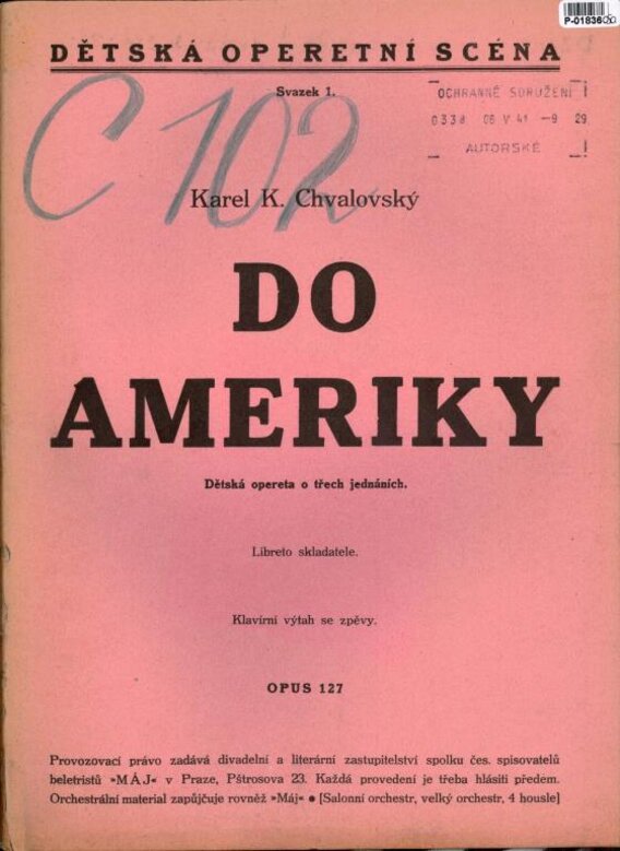 Dětská operetní scéna svazek 1. - Do Ameriky