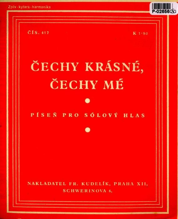 Zpěv - kytara - harmonika č. 417 - Čechy krásné, Čechy mé