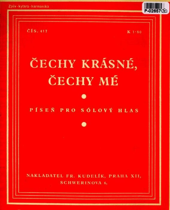 Zpěv - kytara - harmonika č. 417 - Čechy krásné, Čechy mé