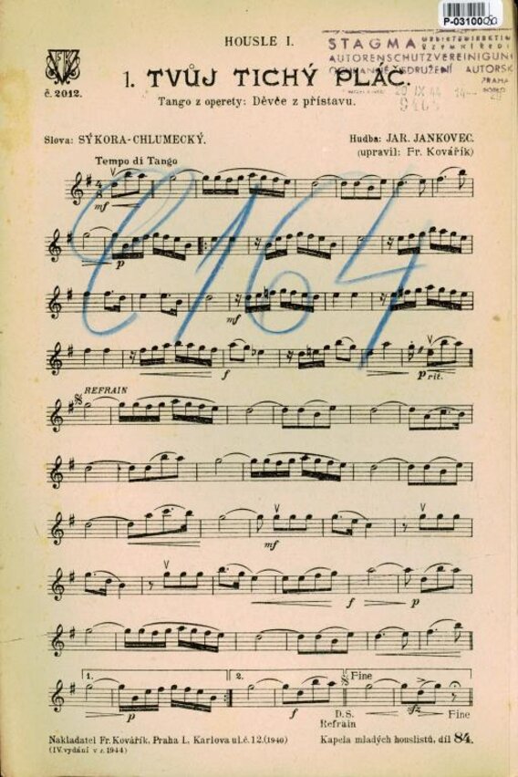 Housle 1. č. 2012 - 1. Tvůj tichý pláč