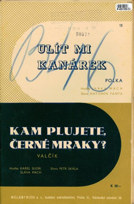 Ulít mi kanárek, Kam plujete černé mraky?