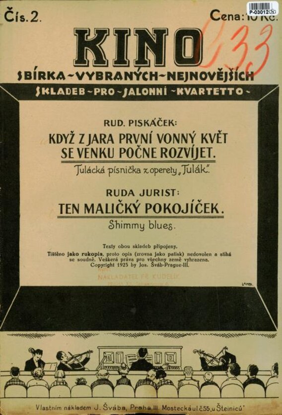 Kino - sbírka vybraných nejnovějších skladeb pro salonní kvartetto č.2