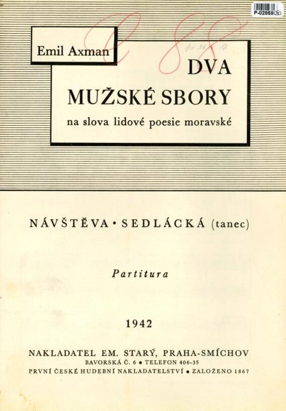 Dva mužské sbory na slova lidové poesie moravské - Návštěva sedlácká