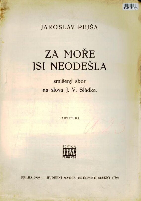 Za moře jsi neodešla