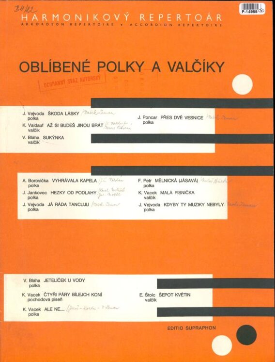 Harmonikový repertoár - Oblíbené polky a valčíky