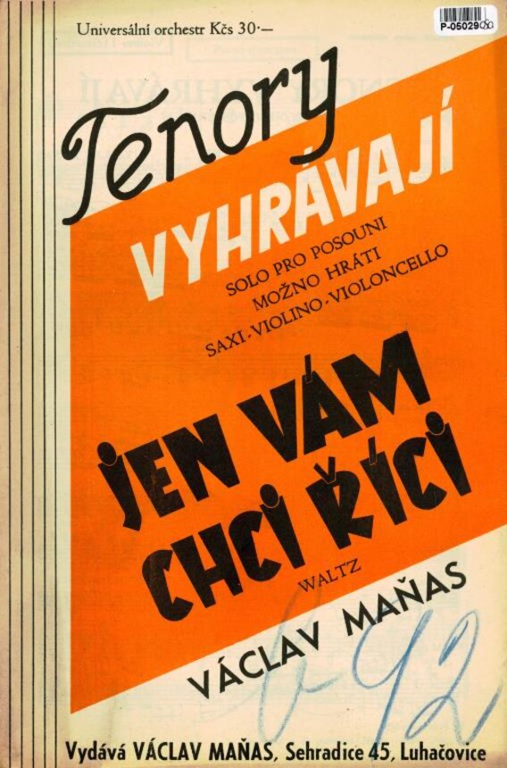 Tenory vyhrávají, Jen vám chci říci