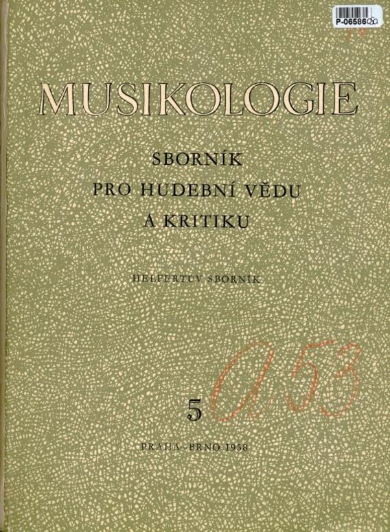 Musikologie - sborník pro hudební vědu a kritiku 5
