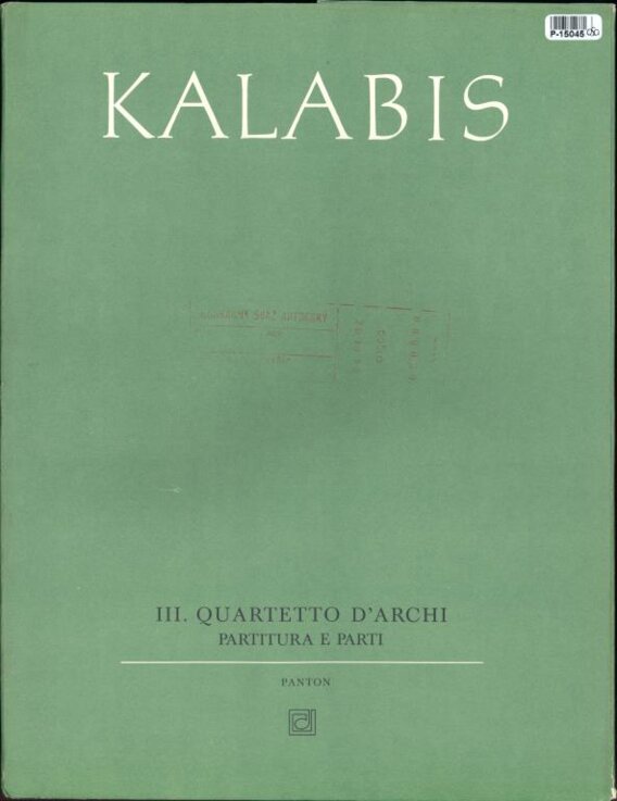 III. Quartetto d' archi