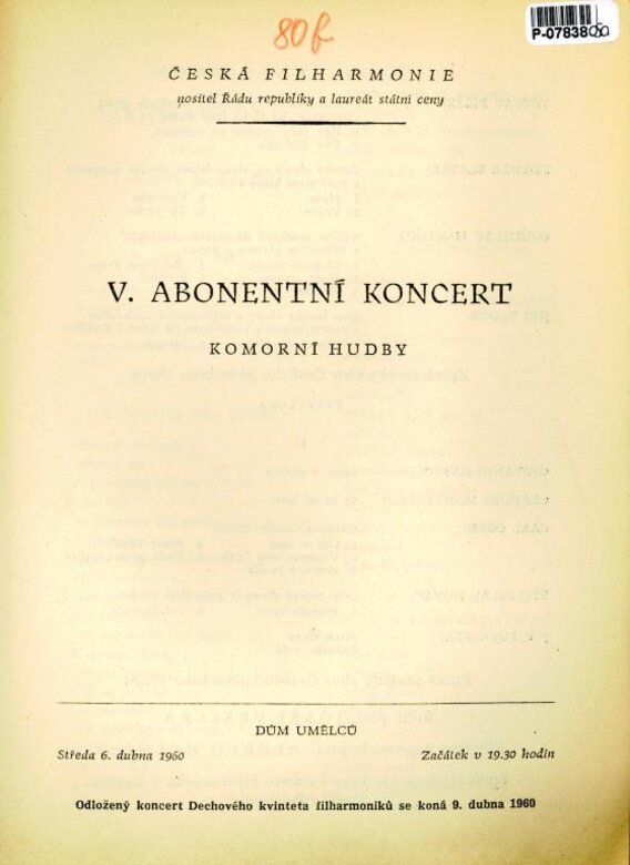 Česká filharmonie - V. Abonentní koncert