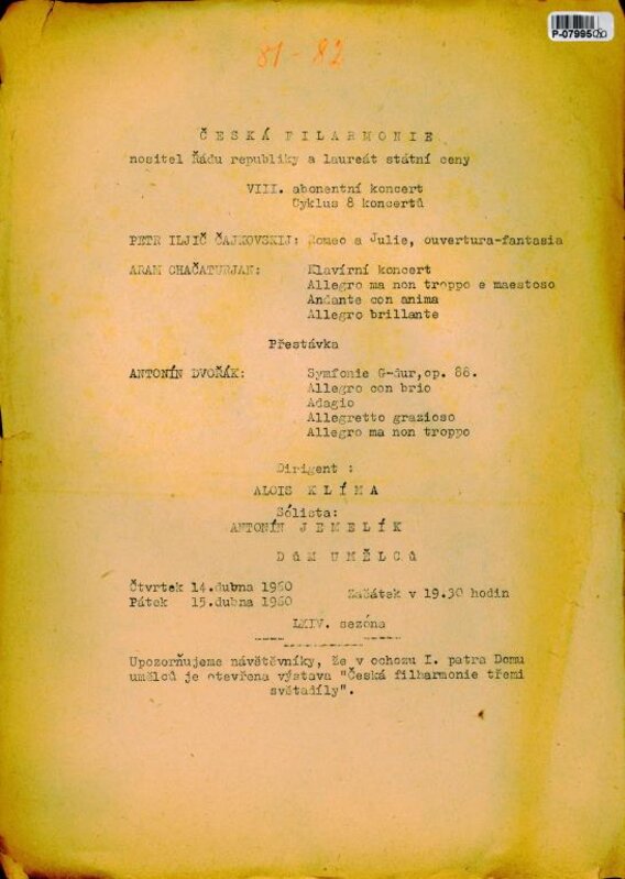 Česká filharmonie - VIII. Abonentní koncert