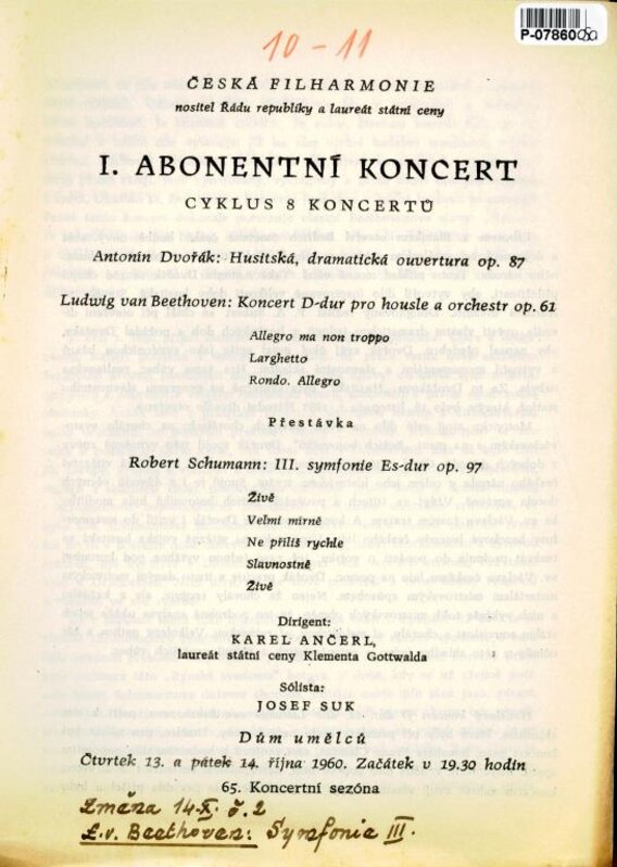 Česká filharmonie - I. Abonentní koncert