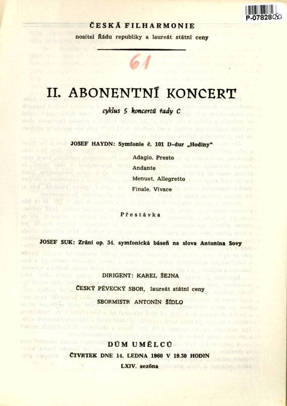 Česká filharmonie - II. Abonentní koncert
