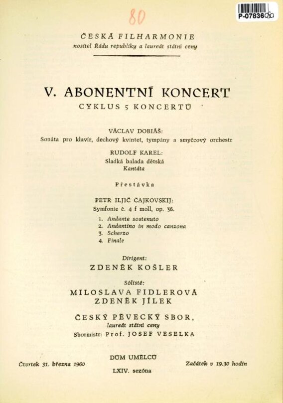 Česká filharmonie - V. Abonentní koncert