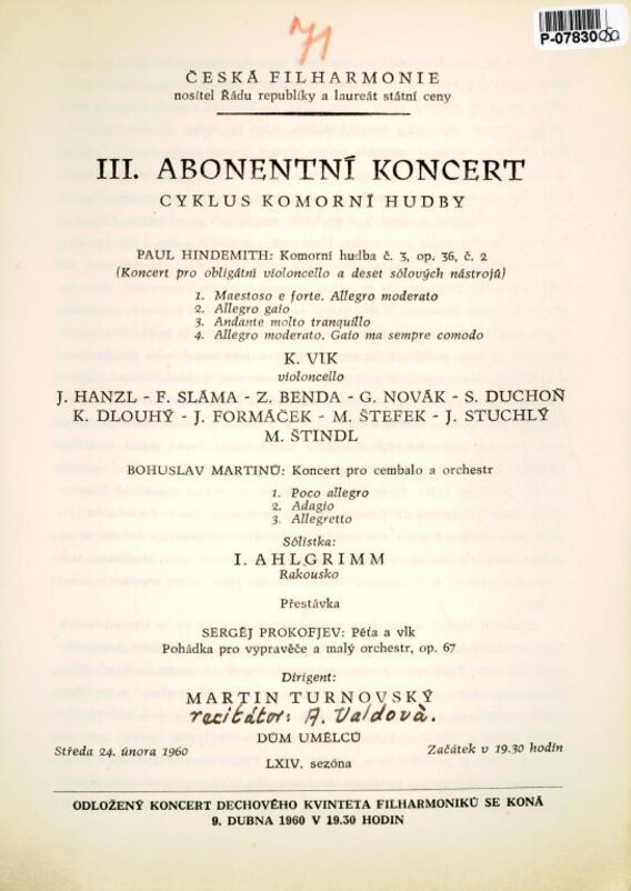 Česká filharmonie - III. Abonentní koncert