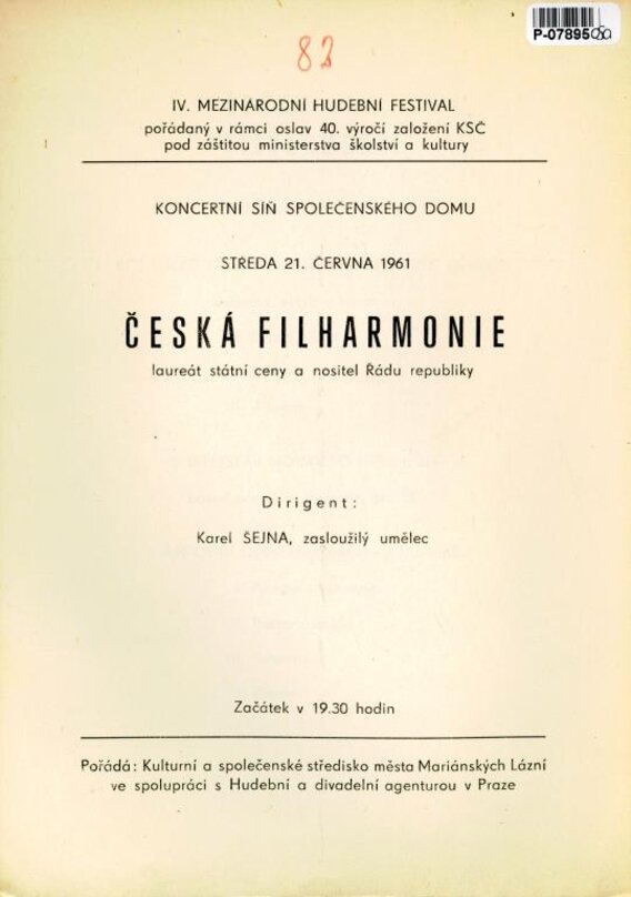 Česká filharmonie - IV. Mezinárodní hudební festival