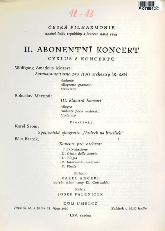 Česká filharmonie - II. Abonentní koncert