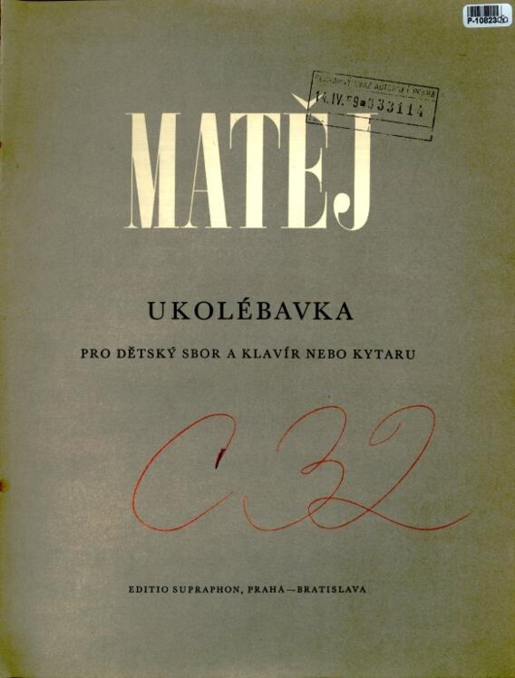 Ukolébavka pro dětský sbor a klavír nebo kytaru