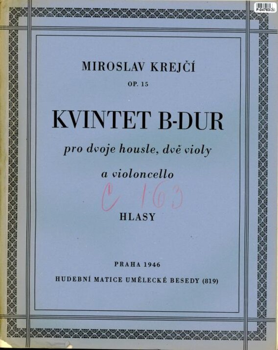 Kvintet B-dur pro dvoje housle, dvě violy a violoncello