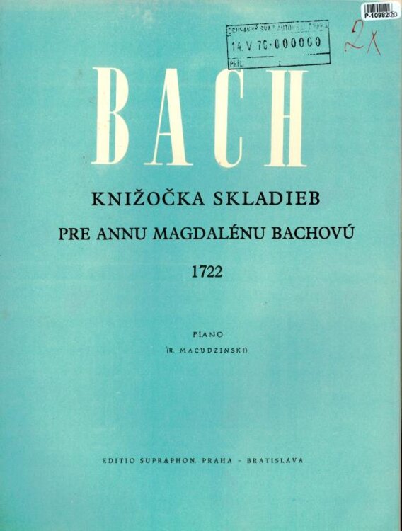 Knižočka skladieb pre Annu Magdalenu Bachovú