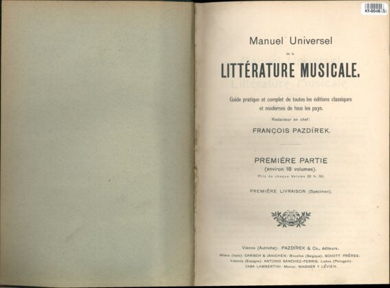 Manuel Universel de la Littérature musicale