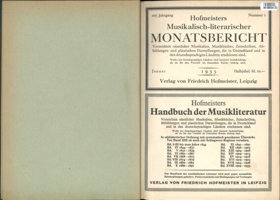 Hofmeisters Musikalisch-literarischer Monatsbericht