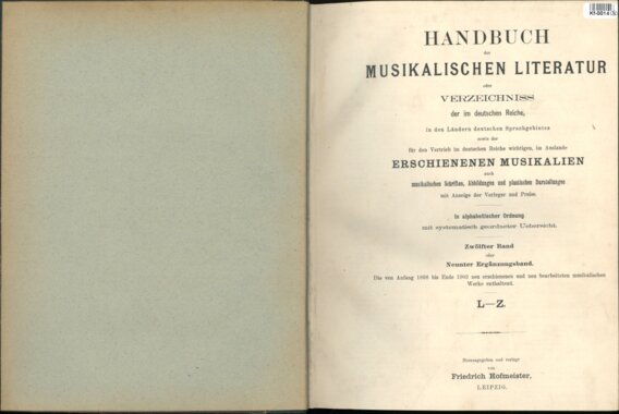 Handbuch der musikalischen Literatur