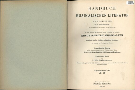 Handbuch der musikalischen Literatur