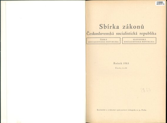 Sbírka zákonů Československá socialistická republika