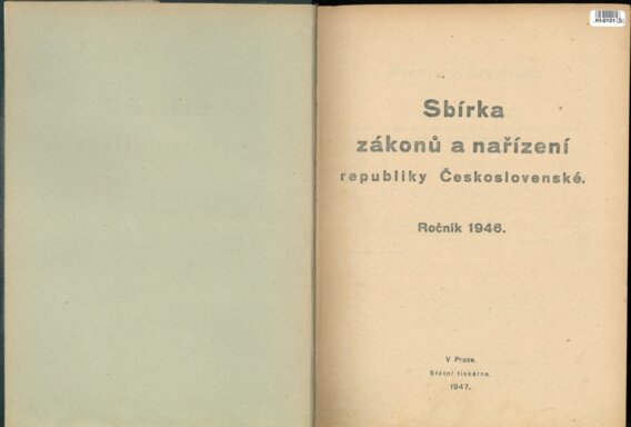 Sbírka zákonů a nařízení republiky Československé