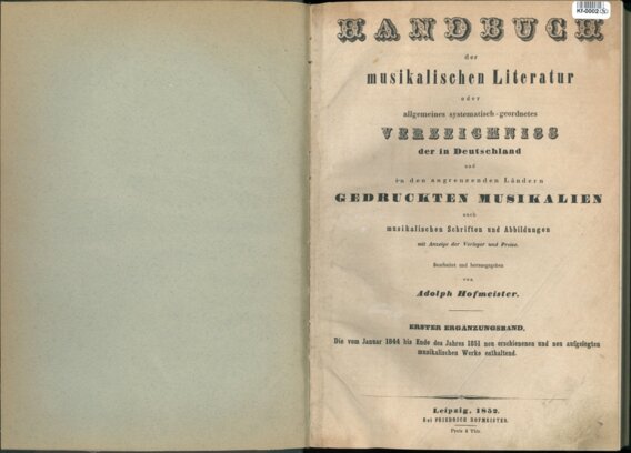 Handbuch der musikalischen Literatur