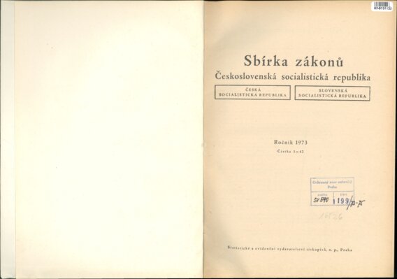 Sbírka zákonů Československá socialistická republika